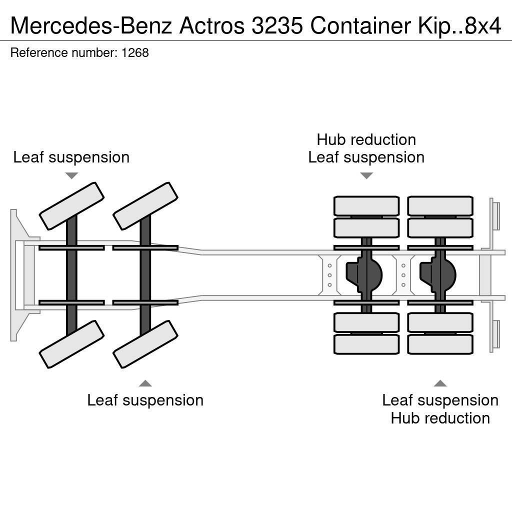 Mercedes-Benz Actros 3235 Container Kipper 8x4 V6 EPS Full Steel Rol kiper kamioni s kukama za dizanje
