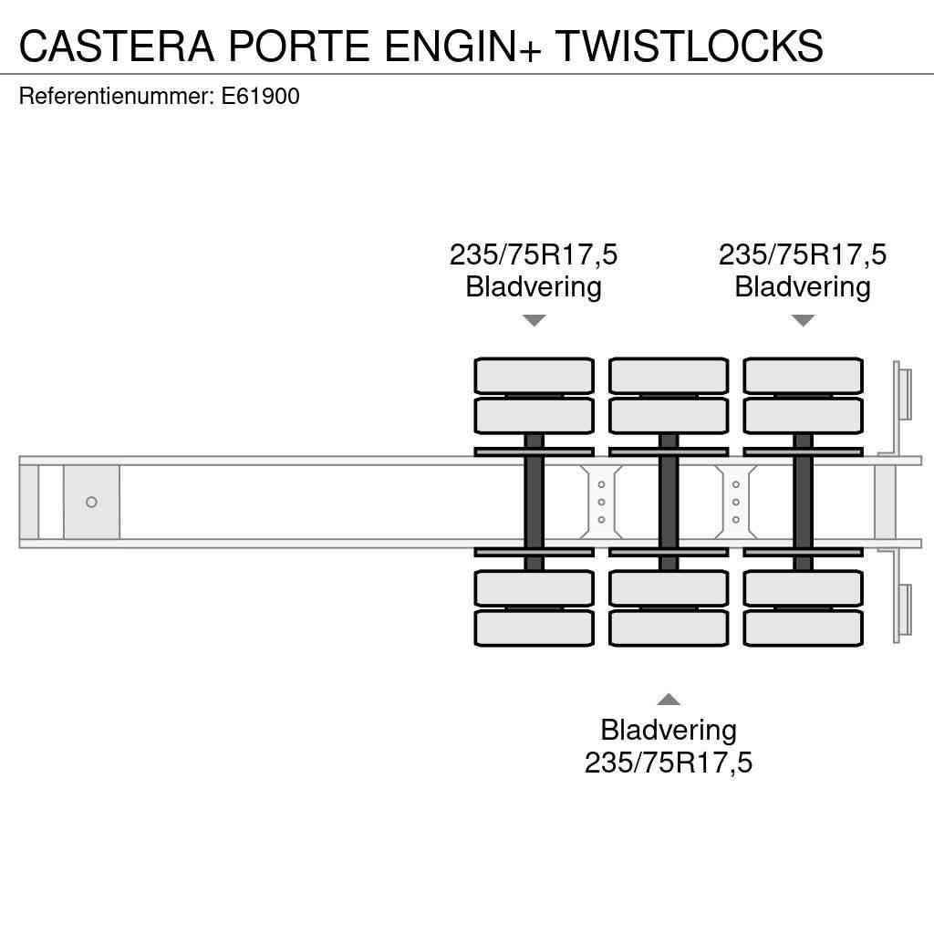 Castera PORTE ENGIN+ TWISTLOCKS Nisko-utovarne poluprikolice