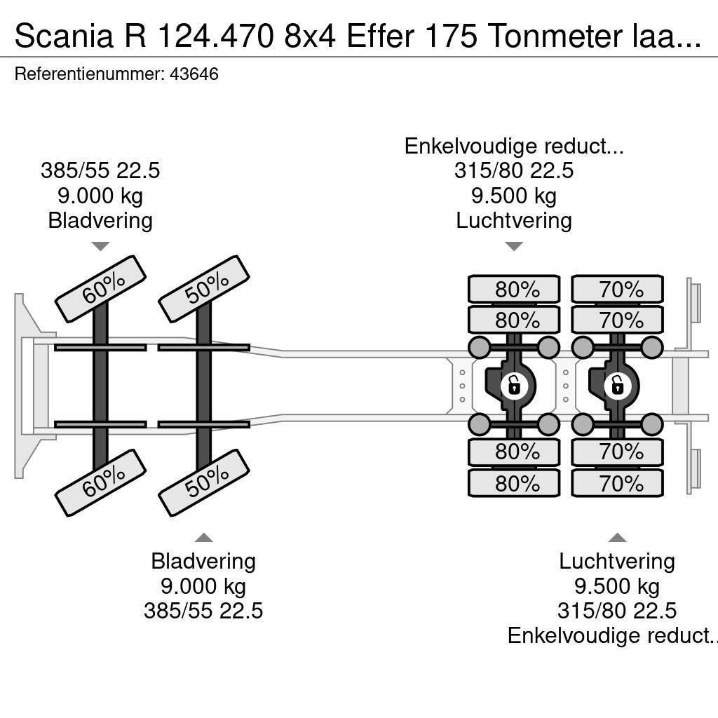 Scania R 124.470 8x4 Effer 175 Tonmeter laadkraan + Fly-J Rabljene dizalice za težak teren