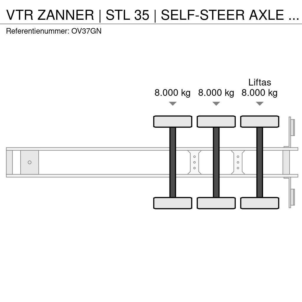  VTR ZANNER | STL 35 | SELF-STEER AXLE | RAMPS | GA Poluprikolice autotransporteri