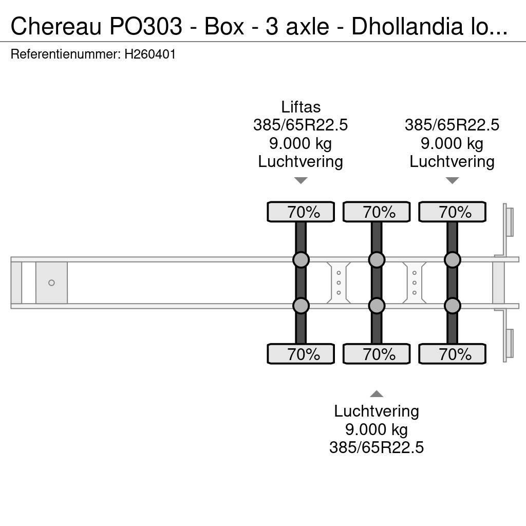 Chereau PO303 - Box - 3 axle - Dhollandia loadlift - BUFFL Sanduk poluprikolice