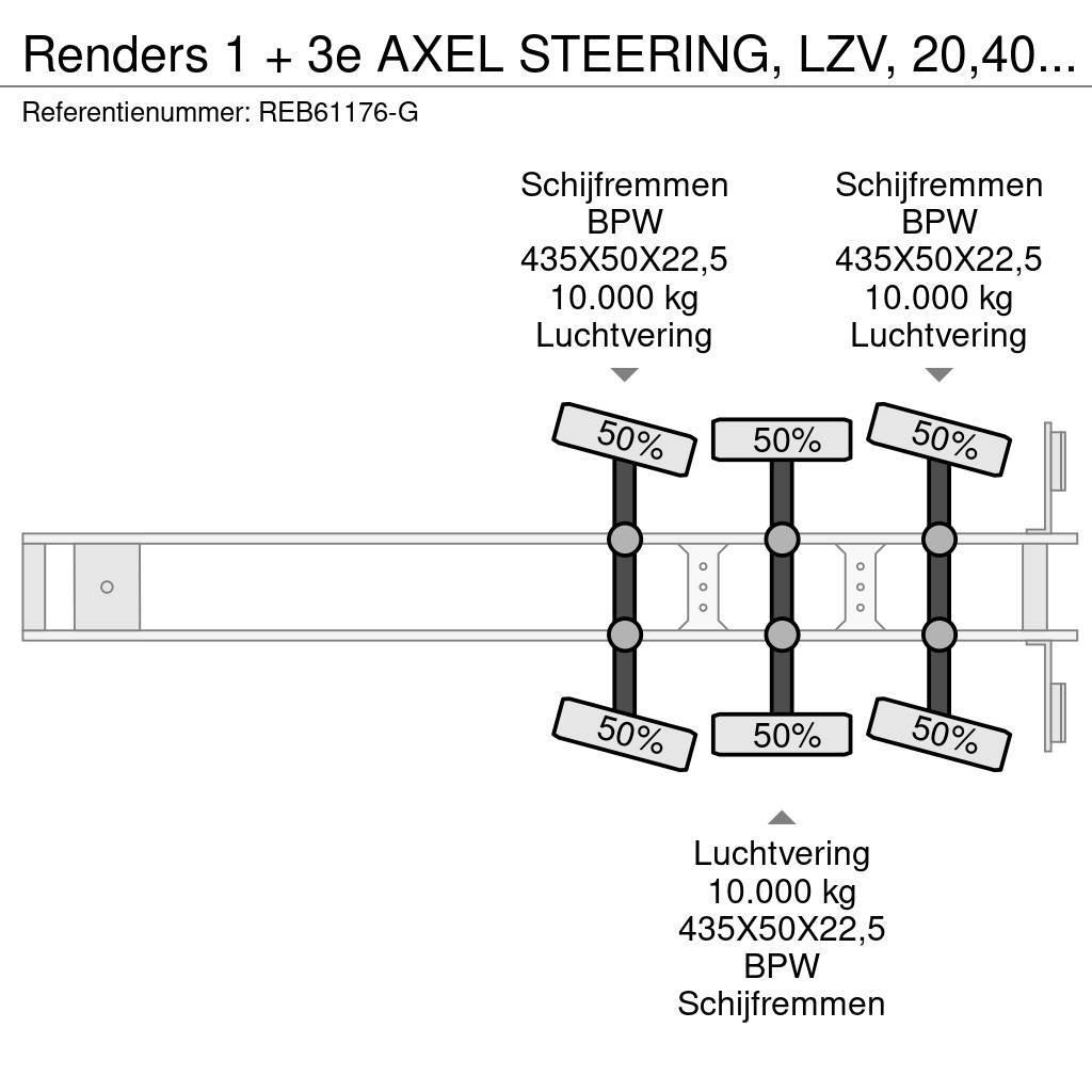 Renders 1 + 3e AXEL STEERING, LZV, 20,40,45 FT Kontejnerske poluprikolice