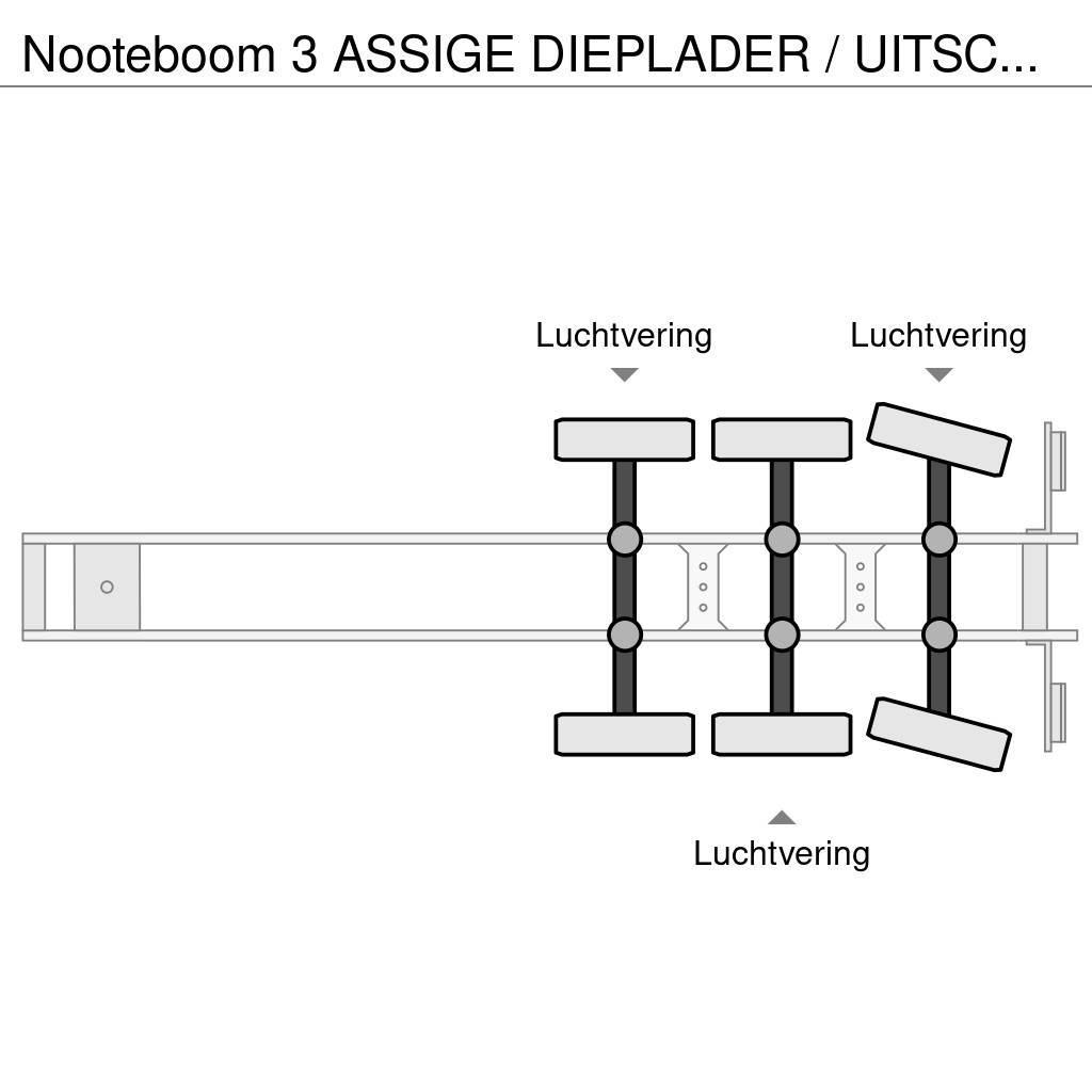 Nooteboom 3 ASSIGE DIEPLADER / UITSCHUIFBAAR / EXTENDABLE / Nisko-utovarne poluprikolice