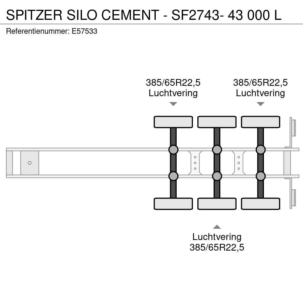Spitzer Silo CEMENT - SF2743- 43 000 L Tanker poluprikolice
