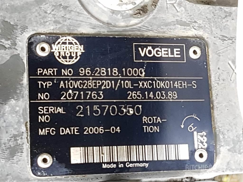 Vögele -Rexroth A10VG28EP2D1/10L-96.2818.1000-Drive pump Hidraulika