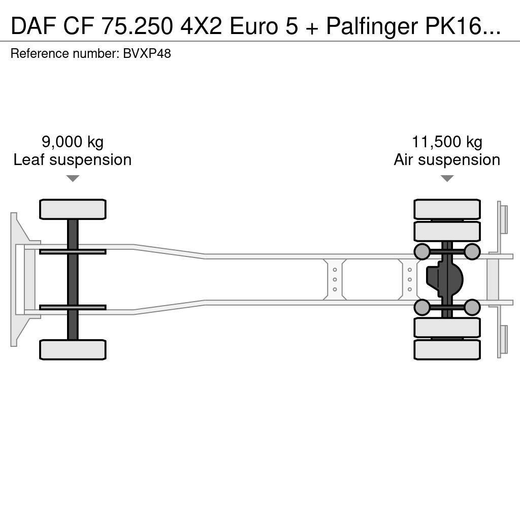 DAF CF 75.250 4X2 Euro 5 + Palfinger PK16502 D (Glas / Rabljene dizalice za težak teren