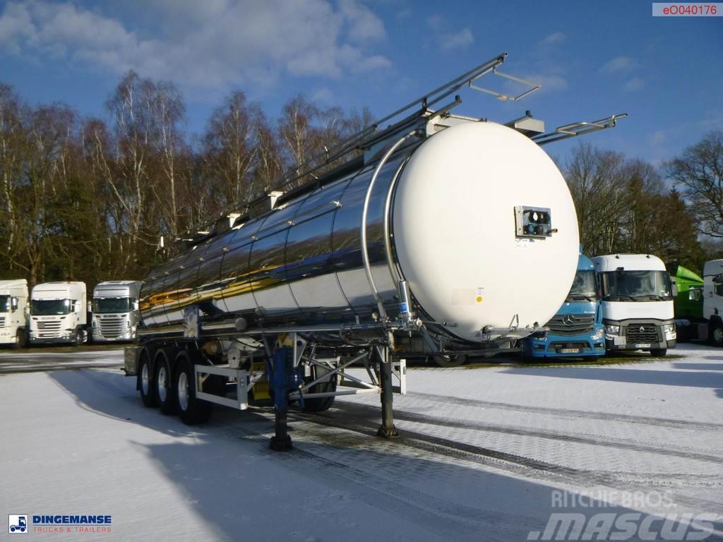 Feldbinder Chemical tank inox L4BH 30 m3 / 1 comp + pump Tanker poluprikolice
