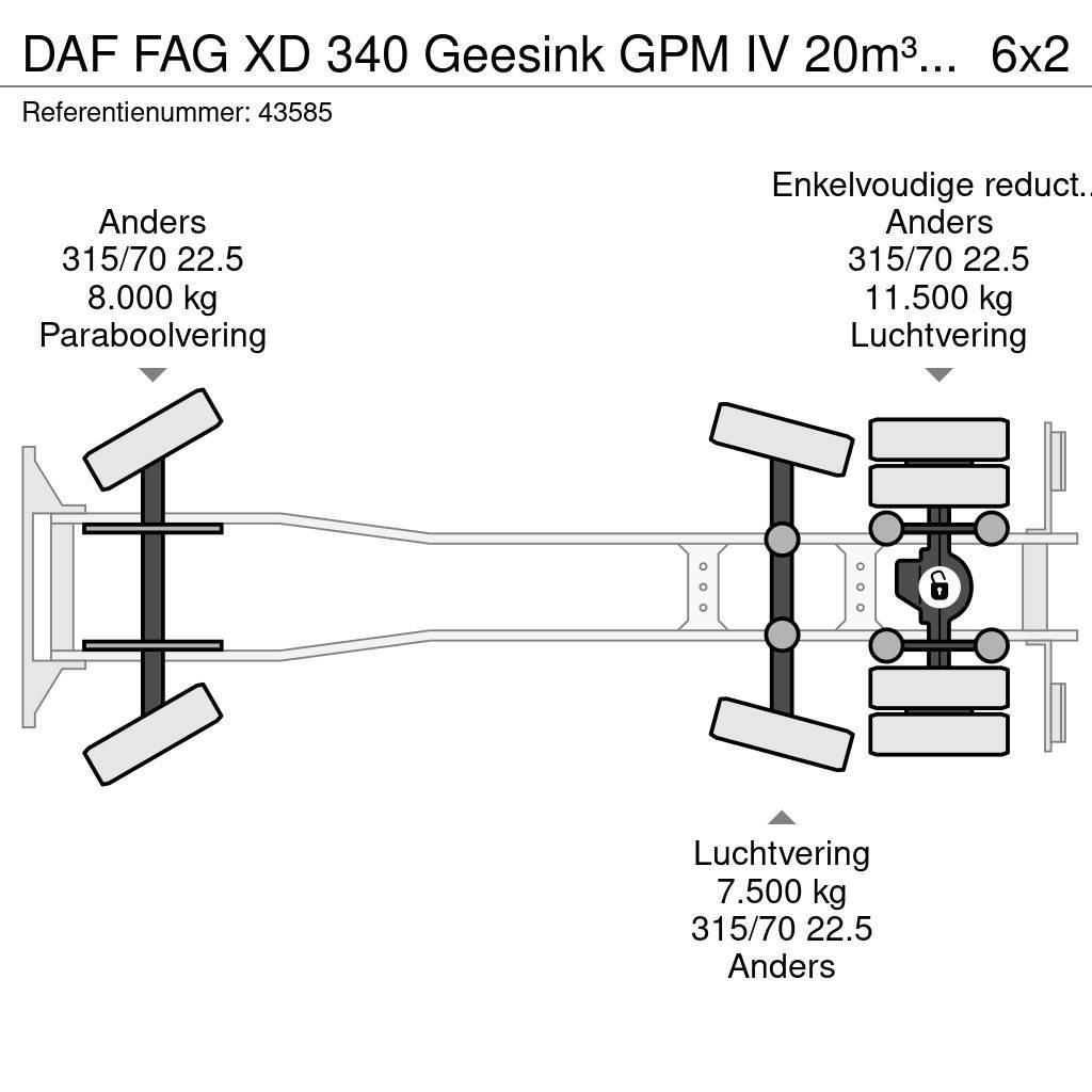 DAF FAG XD 340 Geesink GPM IV 20m³ GEC Welvaarts weigh Kamioni za otpad