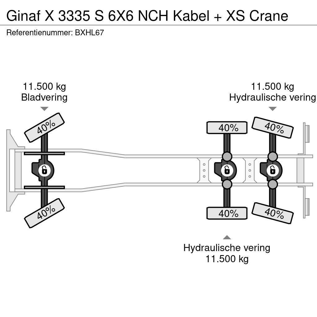 Ginaf X 3335 S 6X6 NCH Kabel + XS Crane Rol kiper kamioni s kukama za dizanje