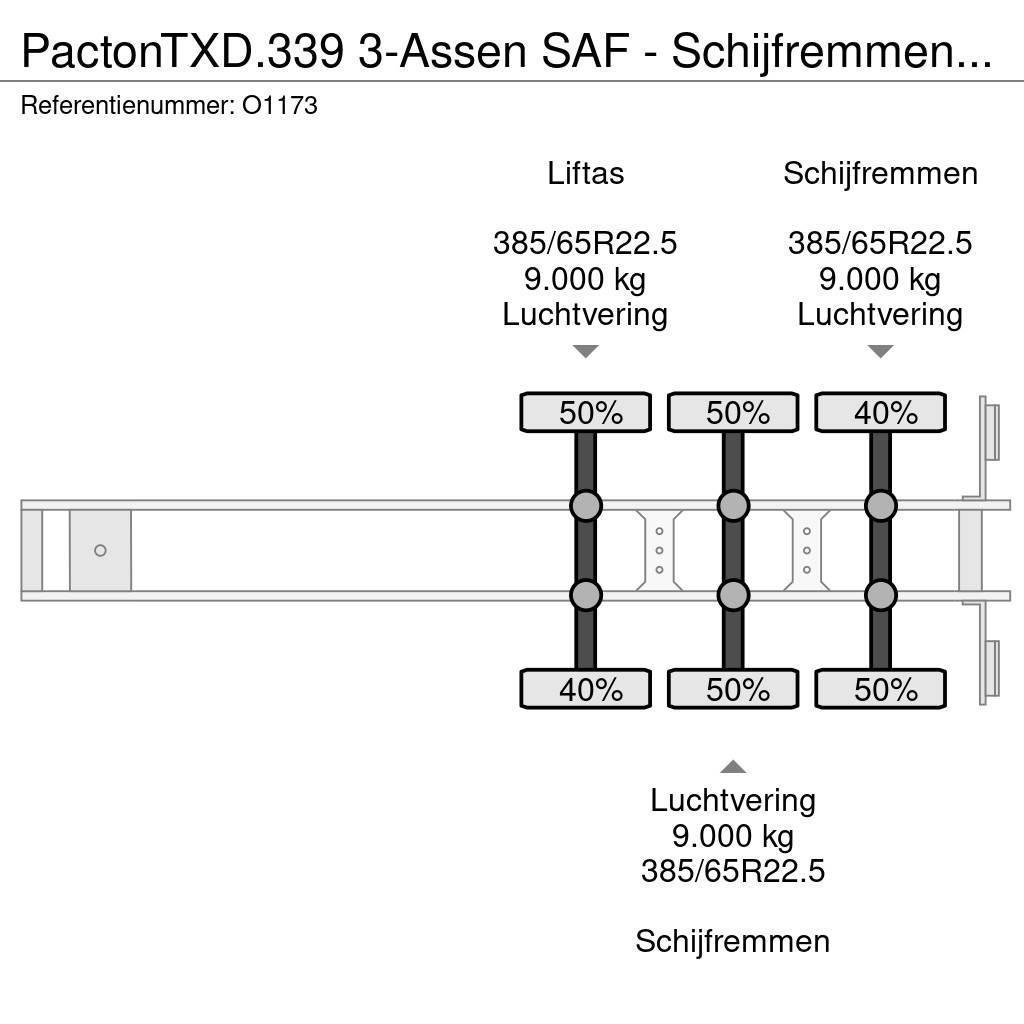 Pacton TXD.339 3-Assen SAF - Schijfremmen - Liftas - Kooi Poluprikolice sa otvorenim sandukom
