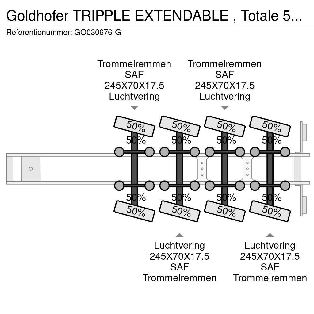 Goldhofer TRIPPLE EXTENDABLE , Totale 51 M 4 AXEL STEERING Nisko-utovarne poluprikolice