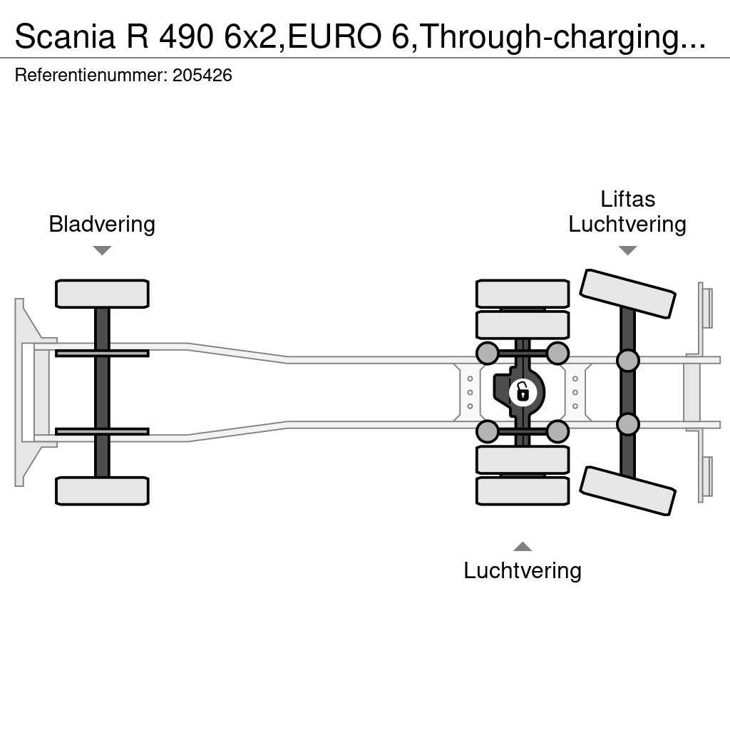 Scania R 490 6x2,EURO 6,Through-charging system,Retarder, Kamioni sa ceradom