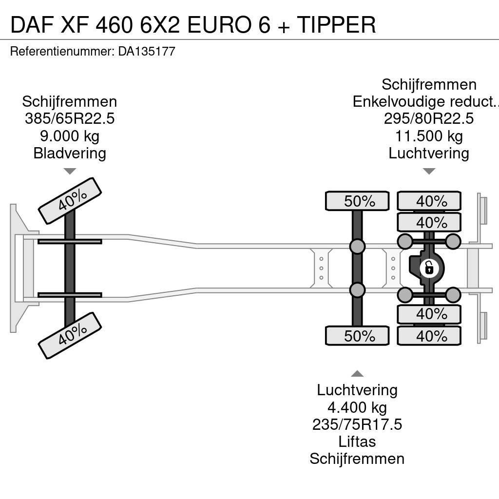 DAF XF 460 6X2 EURO 6 + TIPPER Kiper kamioni