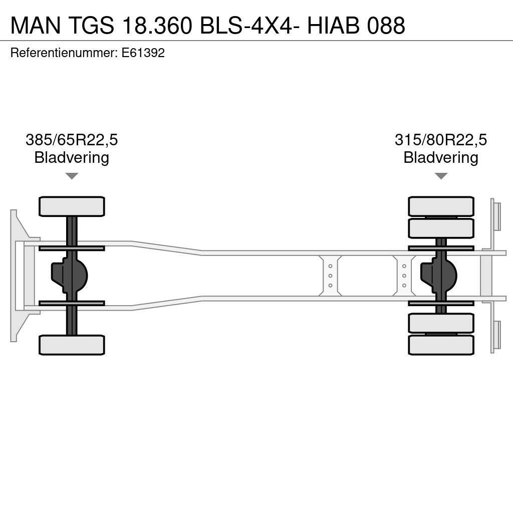 MAN TGS 18.360 BLS-4X4- HIAB 088 Kiper kamioni