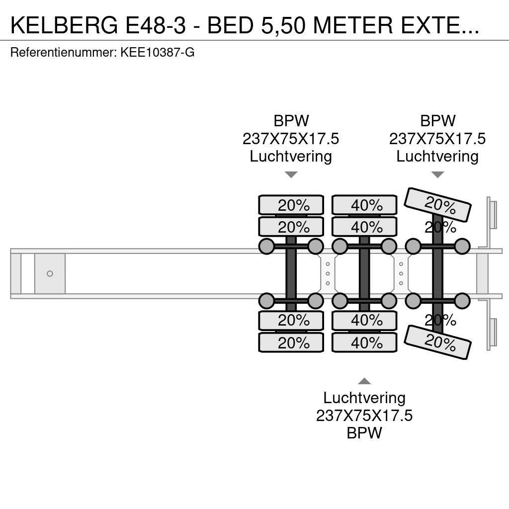 Kel-Berg E48-3 - BED 5,50 METER EXTENDABLE + HYDRAULIC RAMP Nisko-utovarne poluprikolice