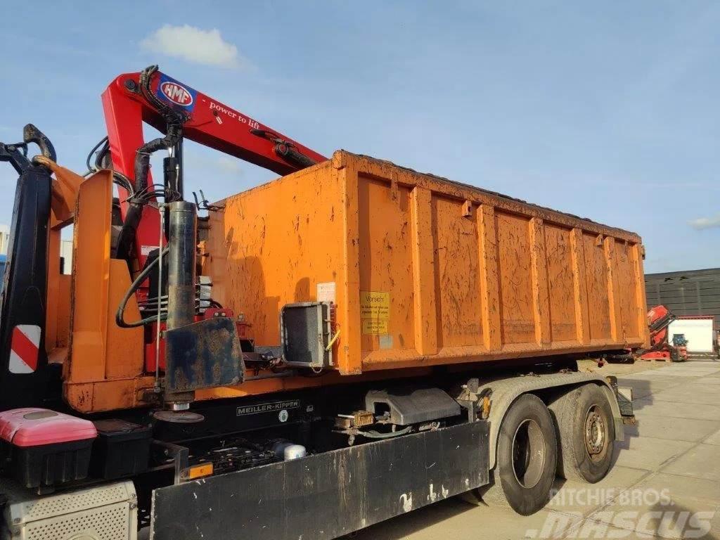 HMF kraan 1244 Z2 op container / afzetcontainer met kr Brodski kontejneri