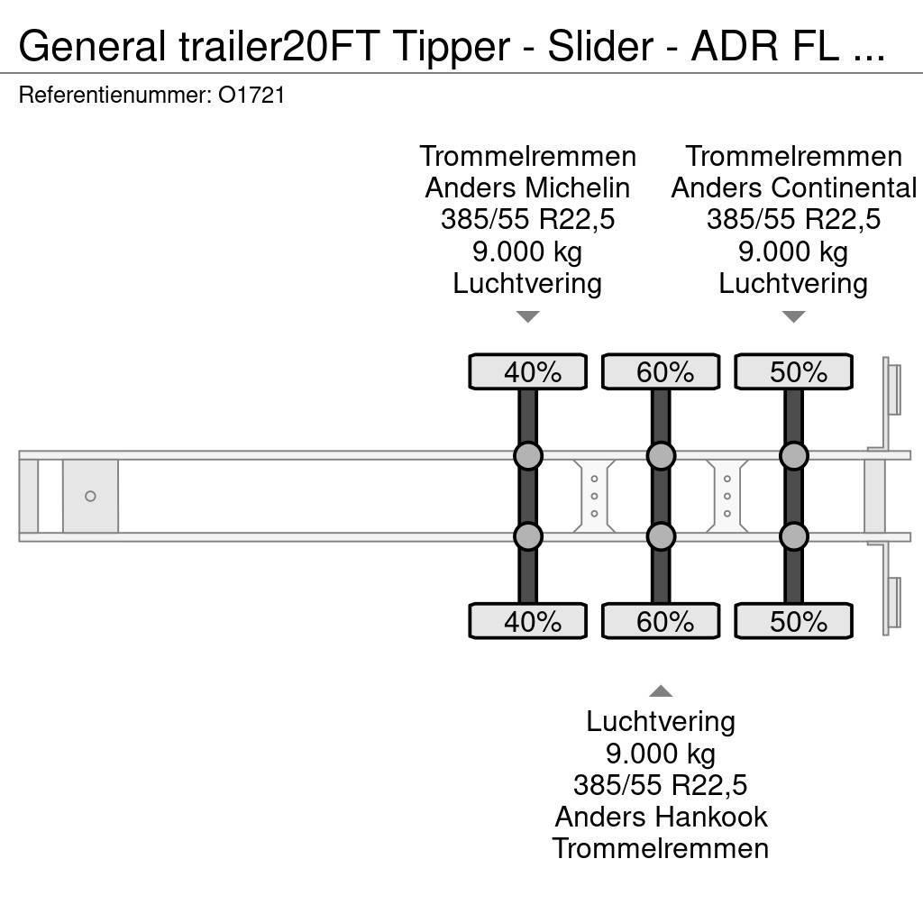 General Trailer 20FT Tipper - Slider - ADR FL OX AT - ElectricHydr Kontejnerske poluprikolice