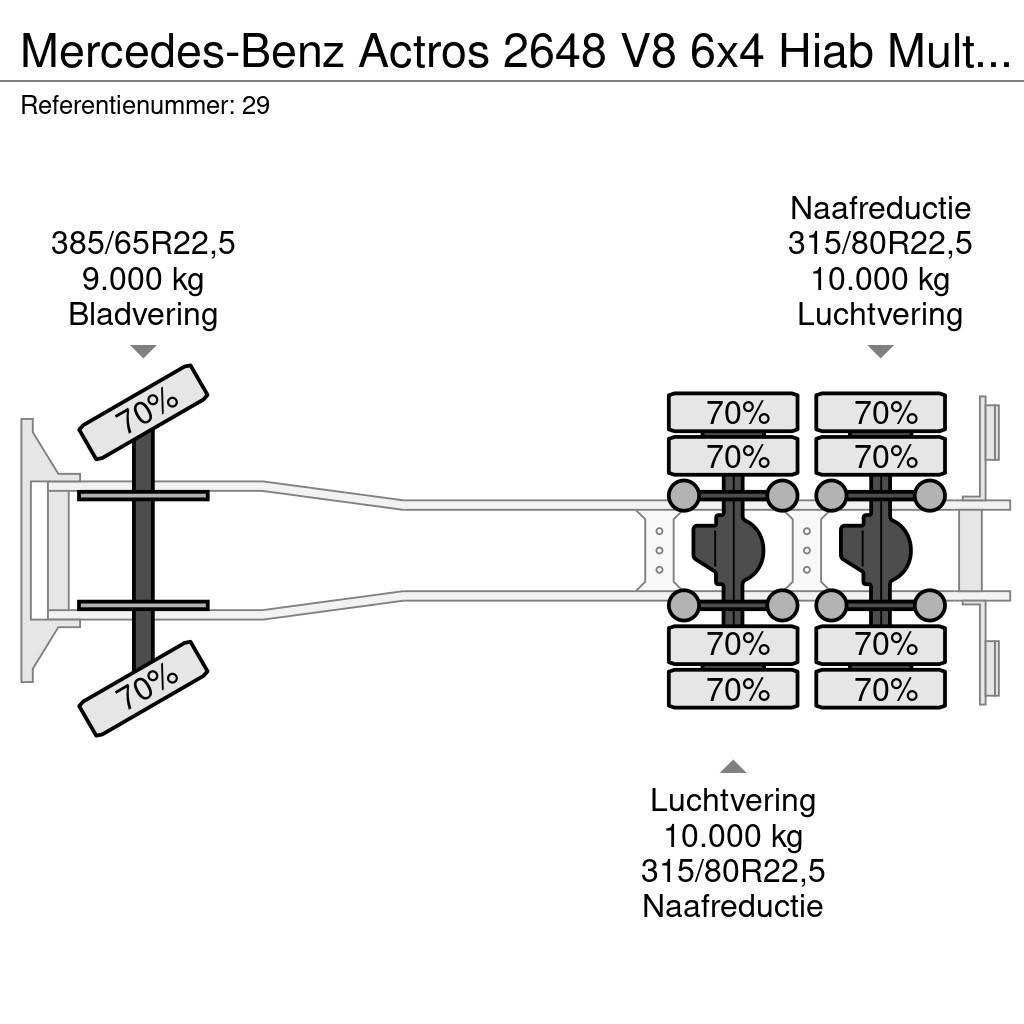 Mercedes-Benz Actros 2648 V8 6x4 Hiab Multilift 20 Tons Hooklift Rol kiper kamioni s kukama za dizanje