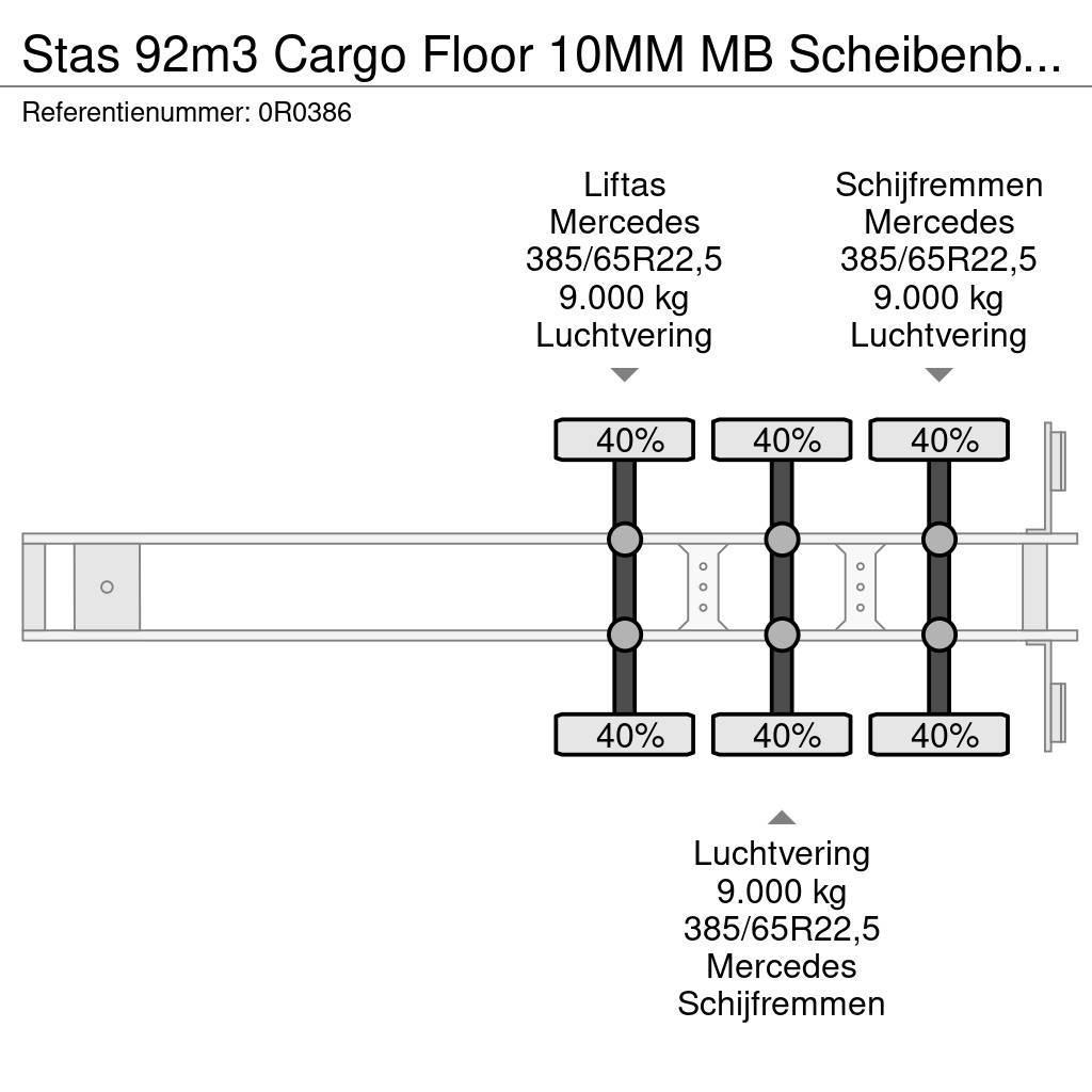 Stas 92m3 Cargo Floor 10MM MB Scheibenbremsen Liftachse Poluprikolice sa pokretnim podom