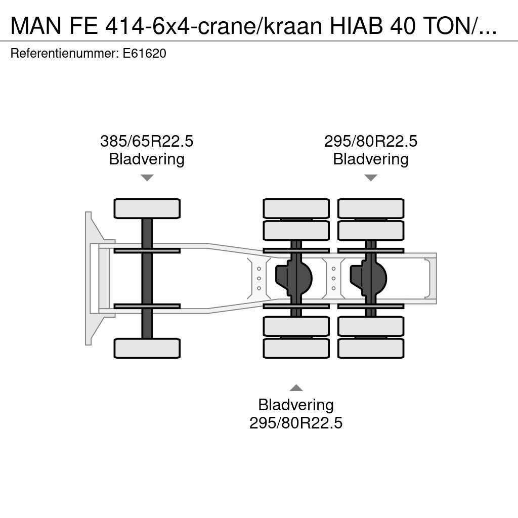 MAN FE 414-6x4-crane/kraan HIAB 40 TON/M -5xHYDR. Traktorske jedinice
