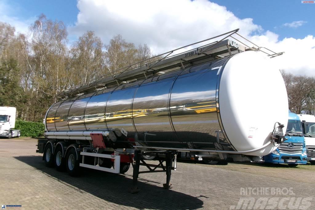 LAG Chemical tank inox 37.5 m3 / 1 comp + pump Tanker poluprikolice