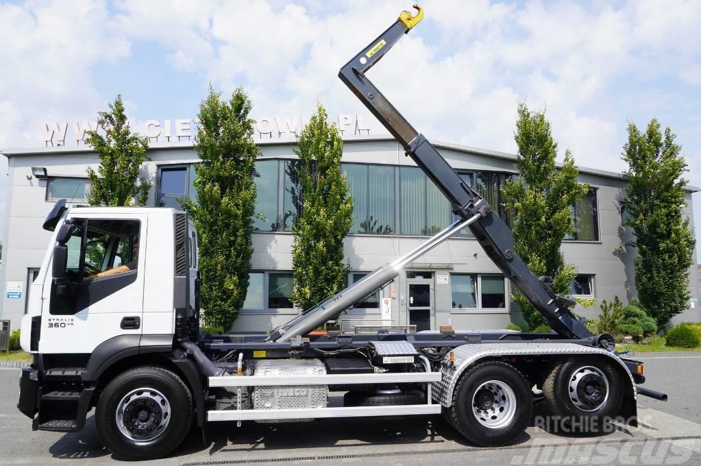Iveco Stralis 360 E6 6×2 / MARREL 20t hooklift Rol kiper kamioni s kukama za dizanje