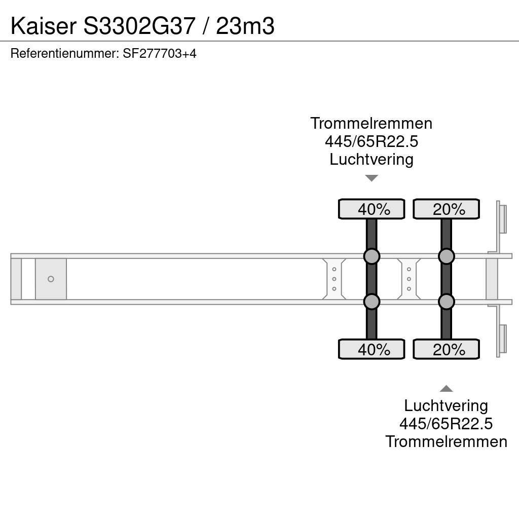 Kaiser S3302G37 / 23m3 Kiper poluprikolice