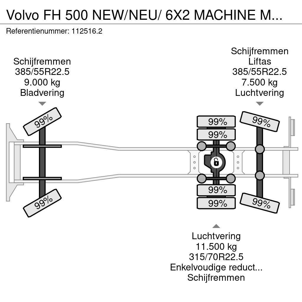 Volvo FH 500 NEW/NEU/ 6X2 MACHINE MASCHINEN TRANSPORT Sanduk kamioni