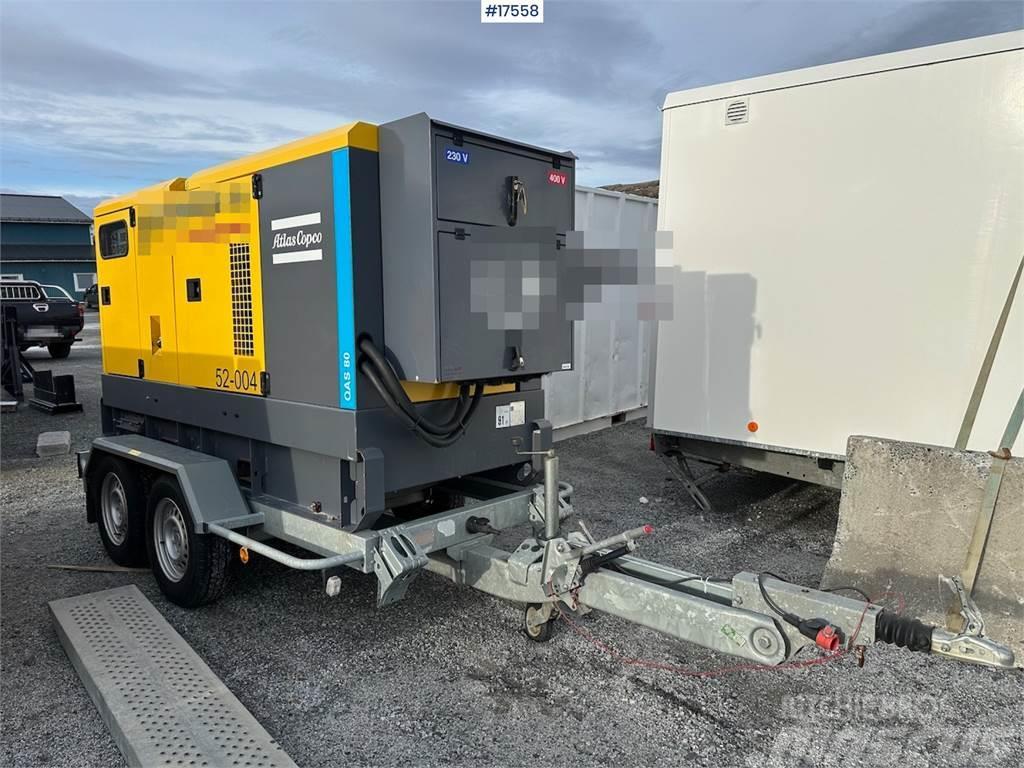 Atlas Copco QAS80 diesel generator/aggegate on trailer Ostale komponente
