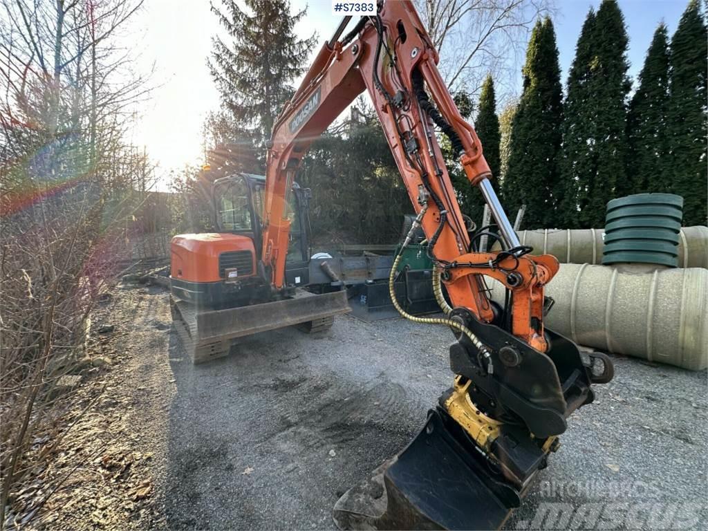 Doosan DX60R B Excavator with Engcon rotor and tools SEE  Mini bageri <7t