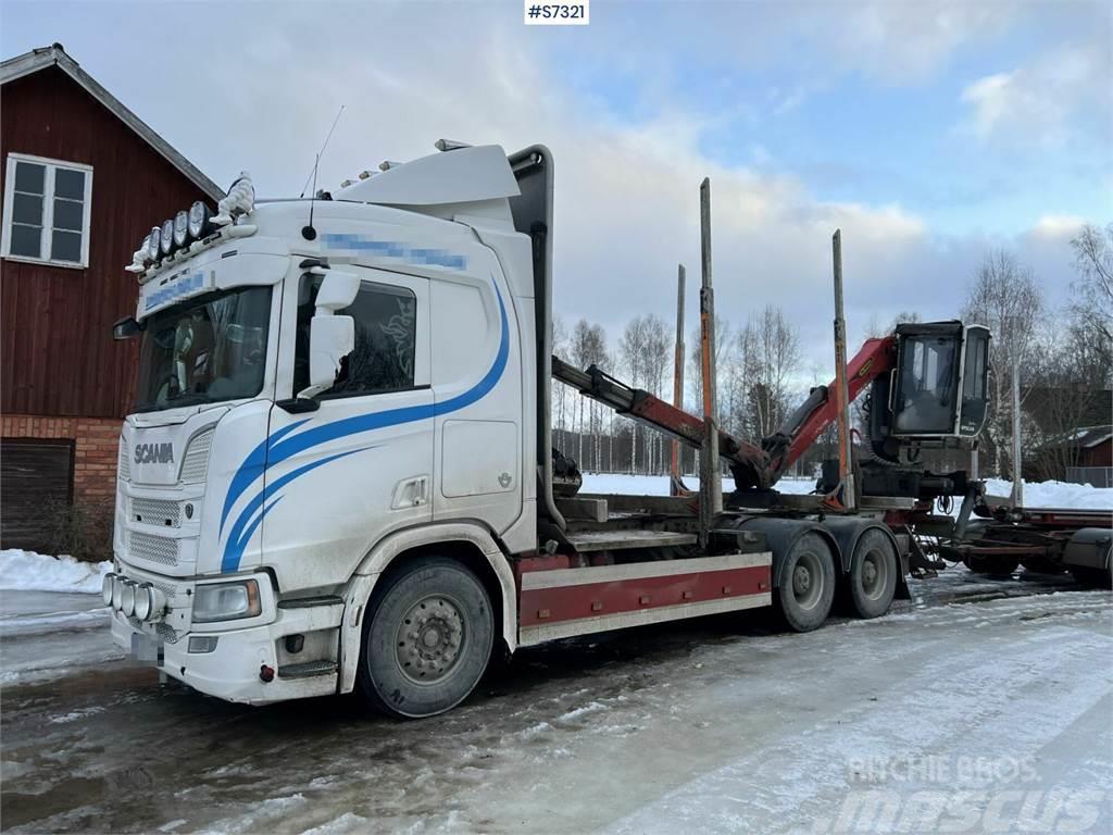 Scania R650 Timber truck with wagon and crane Kamioni za drva