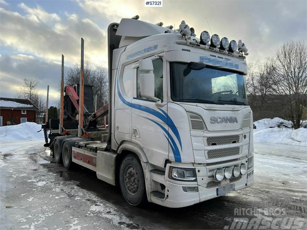 Scania R650 Timber truck with wagon and crane Kamioni za drva