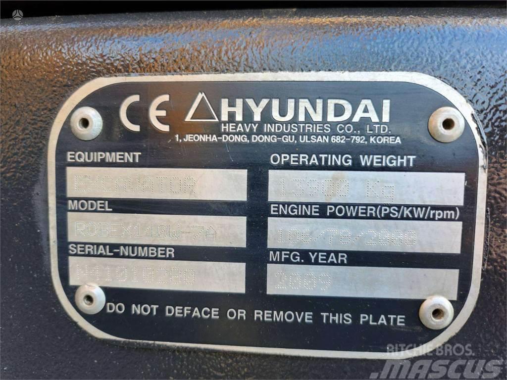Hyundai Robex 140W-7A ROTOTILTAS + KAU Bageri gusjeničari