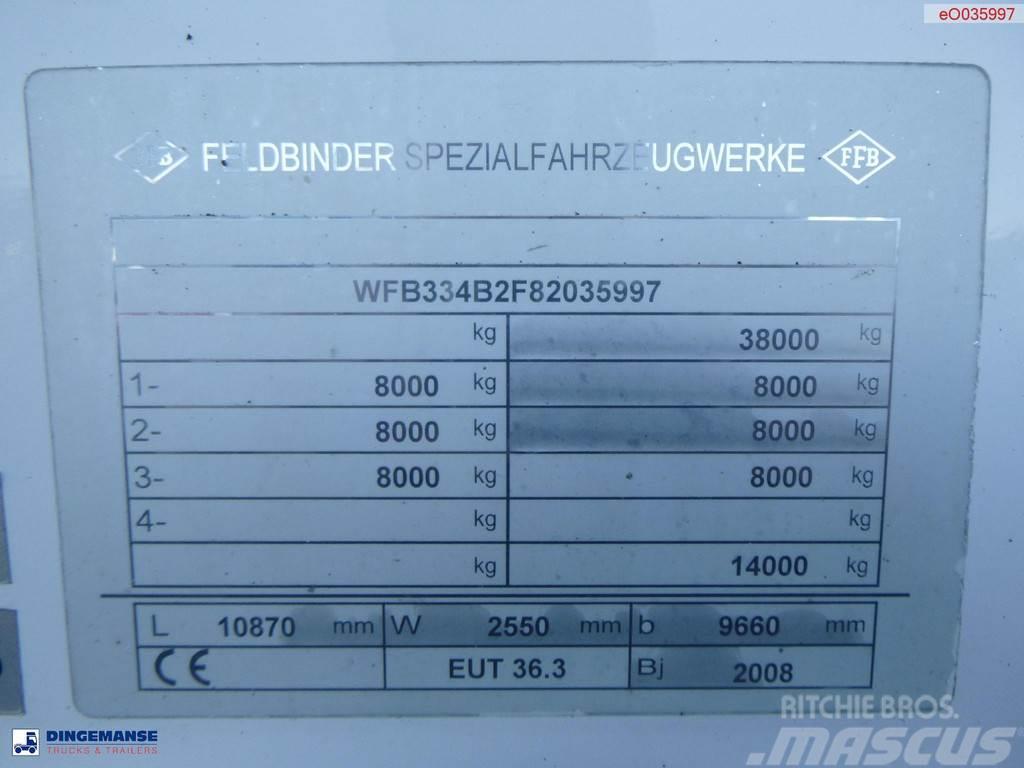 Feldbinder Powder tank alu 36 m3 / 1 comp + compressor Tanker poluprikolice