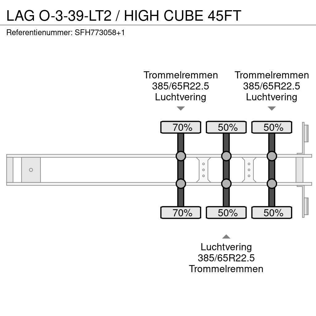 LAG O-3-39-LT2 / HIGH CUBE 45FT Kontejnerske poluprikolice
