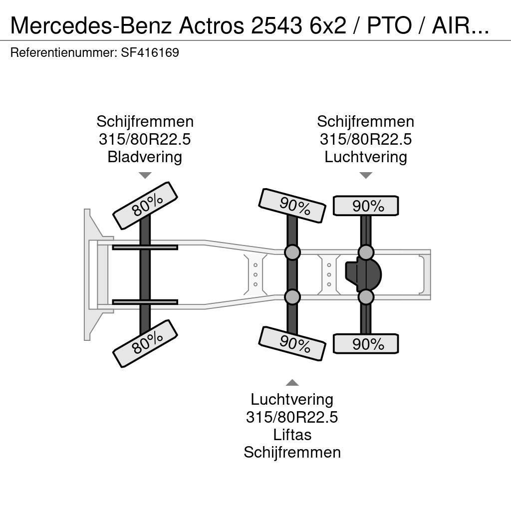 Mercedes-Benz Actros 2543 6x2 / PTO / AIRCO / EURO 6 Traktorske jedinice