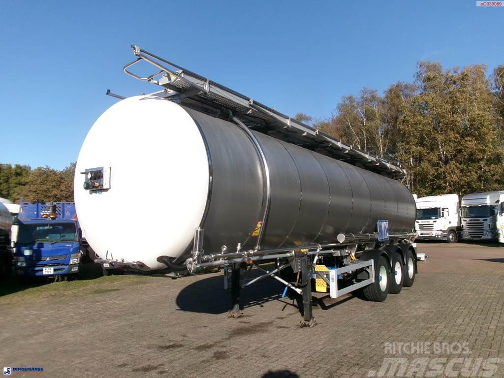 Feldbinder Chemical tank inox 37.5 m3 / 1 comp Tanker poluprikolice