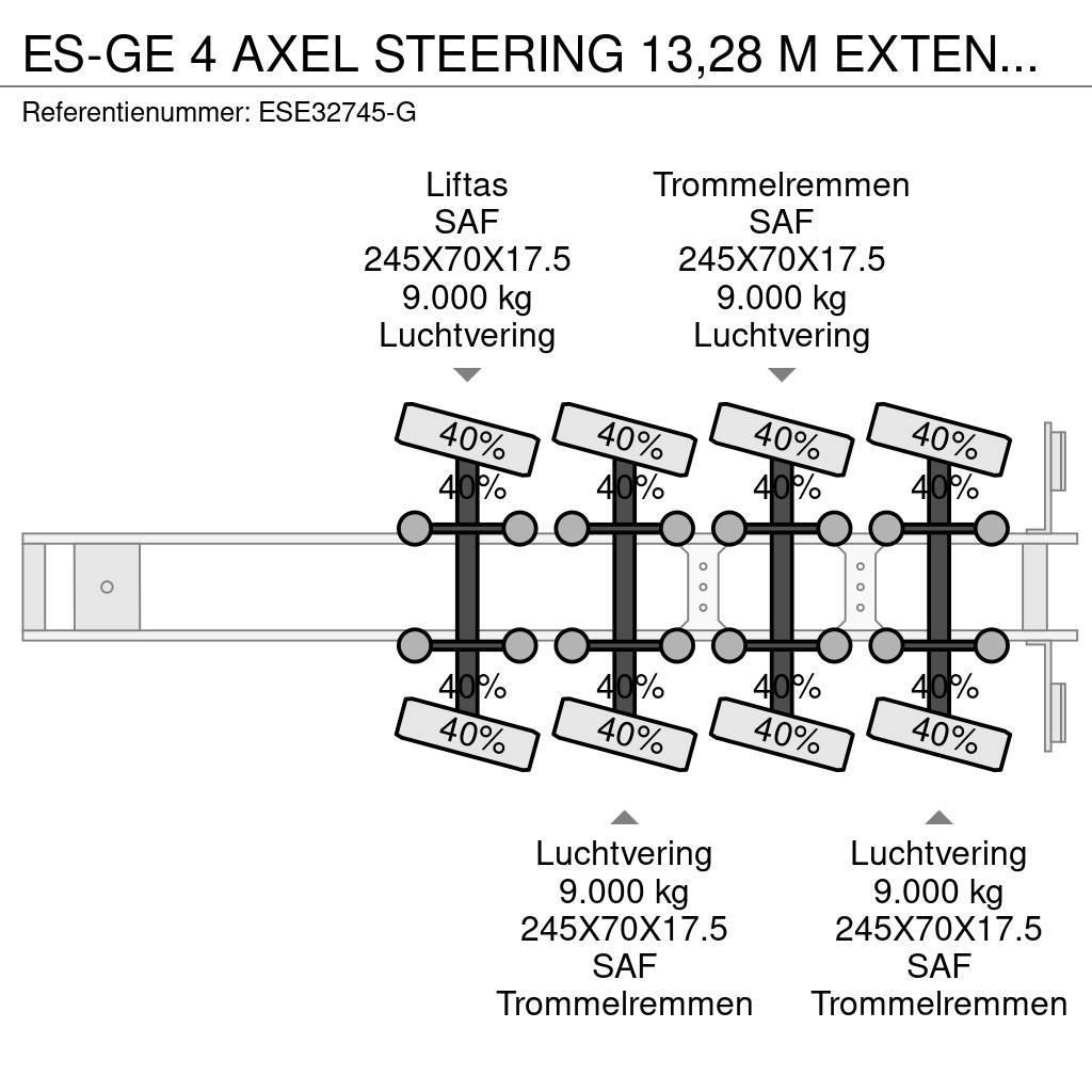 Es-ge 4 AXEL STEERING 13,28 M EXTENDABLE Nisko-utovarne poluprikolice