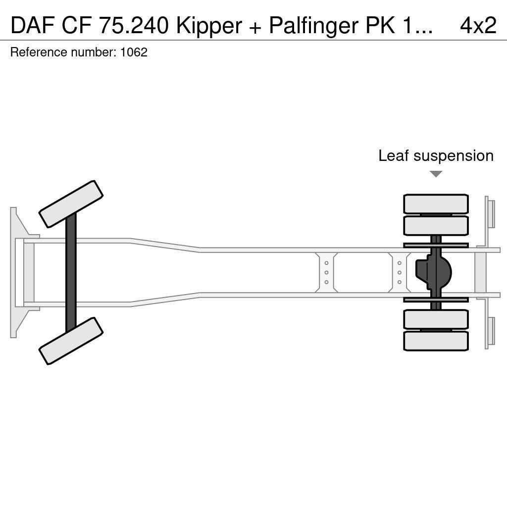 DAF CF 75.240 Kipper + Palfinger PK 10500 Crane Perfec Kiper kamioni