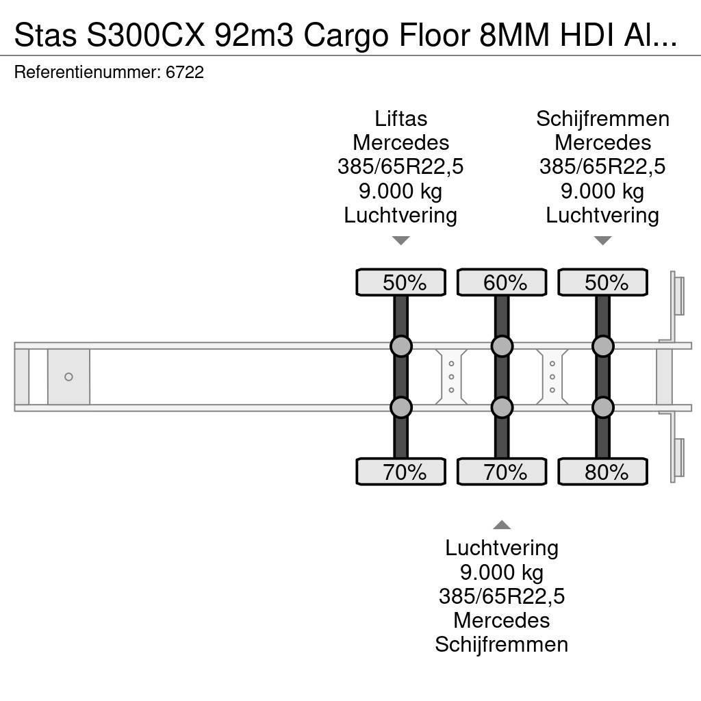 Stas S300CX 92m3 Cargo Floor 8MM HDI Alcoa's Liftachse Poluprikolice sa pokretnim podom