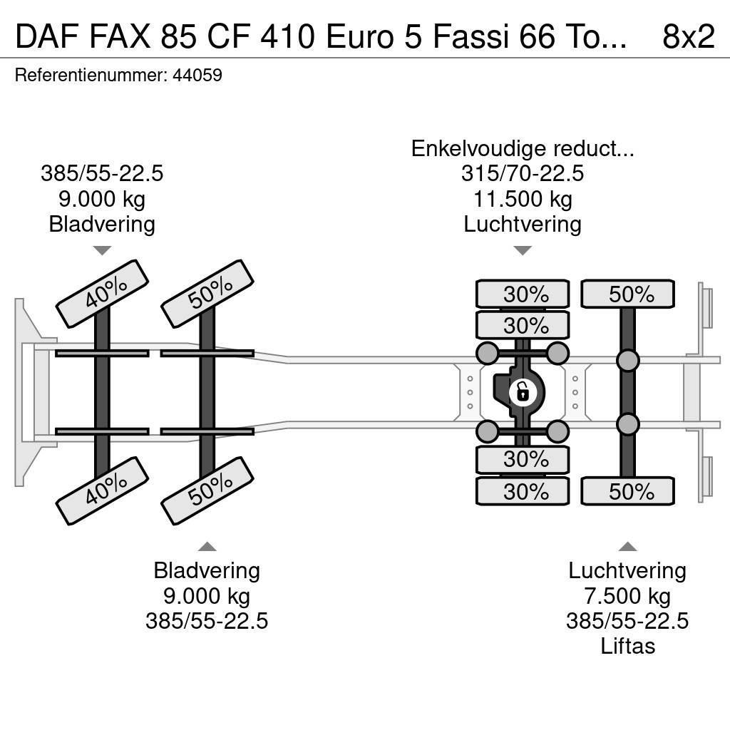 DAF FAX 85 CF 410 Euro 5 Fassi 66 Tonmeter laadkraan Rabljene dizalice za težak teren