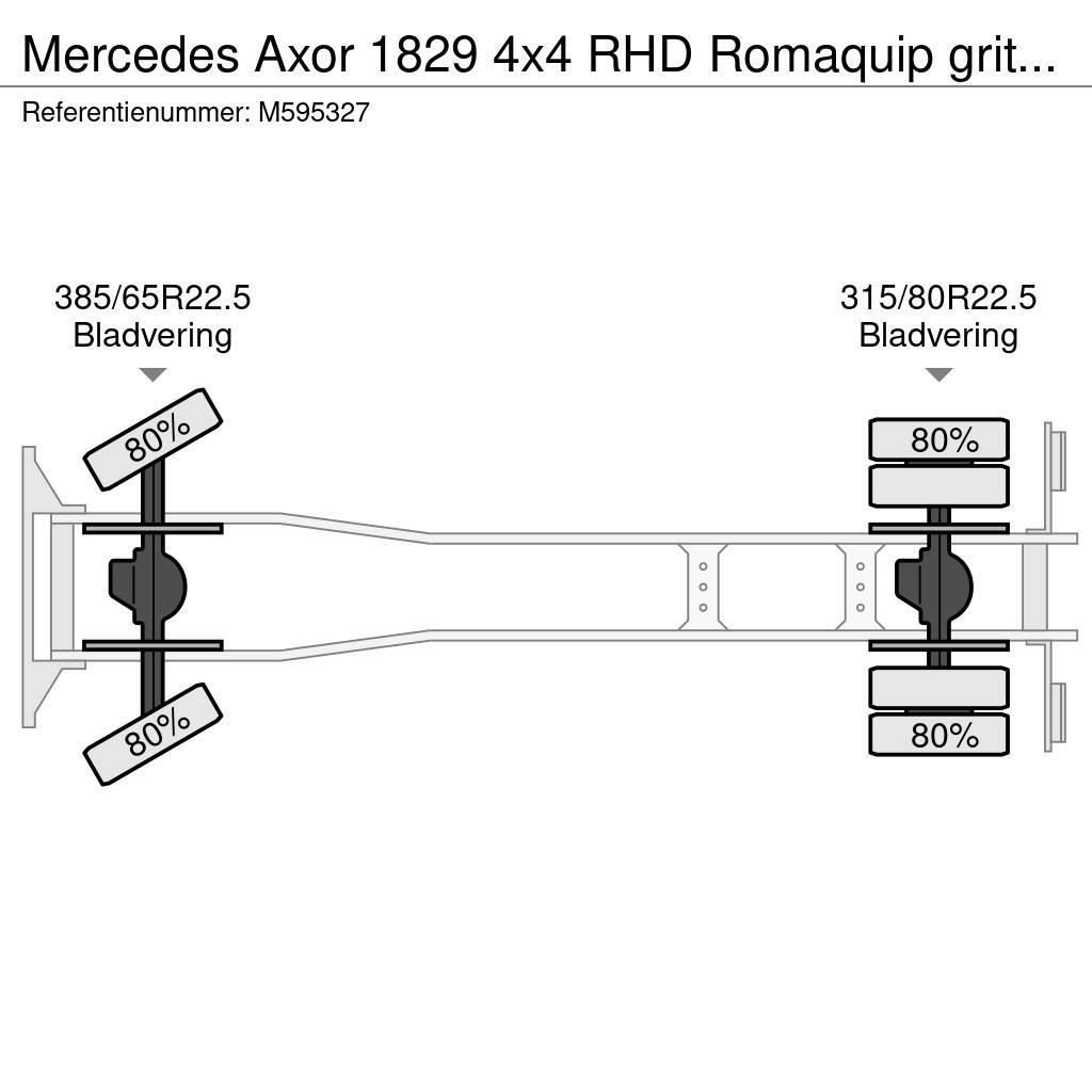 Mercedes-Benz Axor 1829 4x4 RHD Romaquip gritter / salt spreader Kombiji / vakuumski kamioni