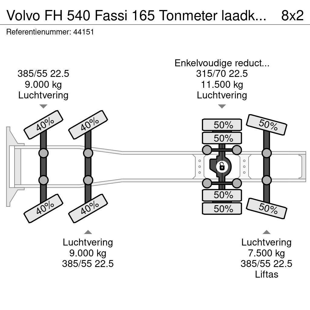 Volvo FH 540 Fassi 165 Tonmeter laadkraan + Fly-Jib Just Traktorske jedinice