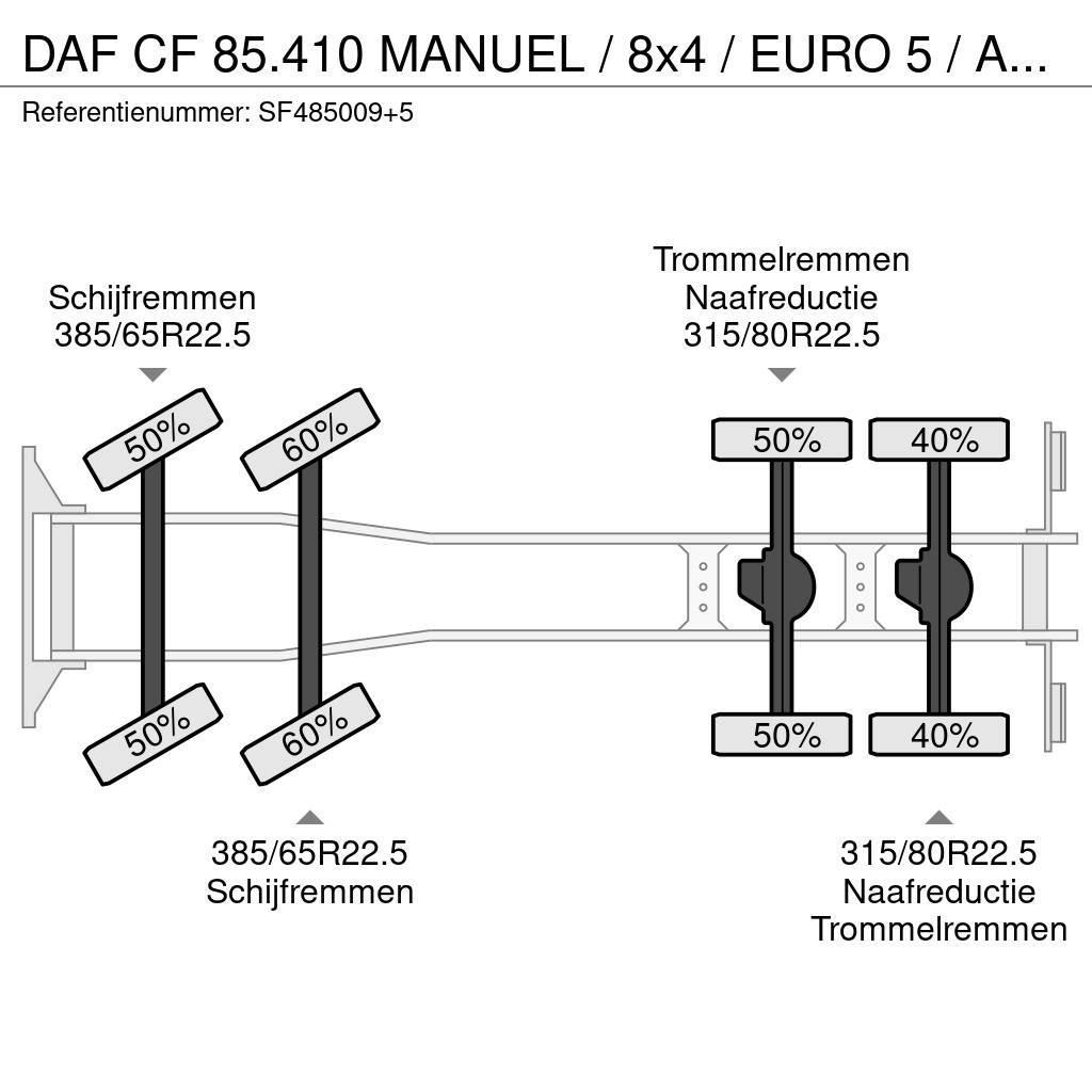 DAF CF 85.410 MANUEL / 8x4 / EURO 5 / AIRCO / GROS PON Kiper kamioni