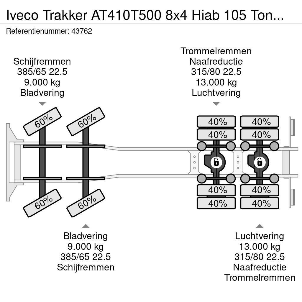 Iveco Trakker AT410T500 8x4 Hiab 105 Tonmeter laadkraan Rabljene dizalice za težak teren