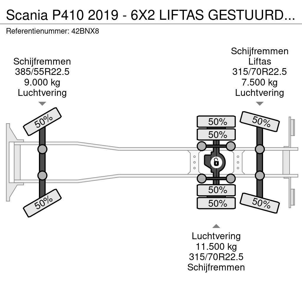 Scania P410 2019 - 6X2 LIFTAS GESTUURD - VDL 21T - VOLLED Rol kiper kamioni s kukama za dizanje