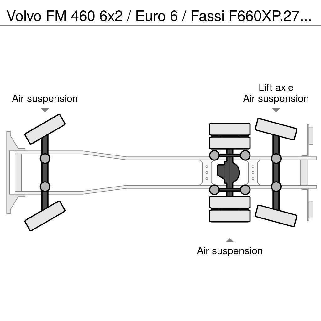 Volvo FM 460 6x2 / Euro 6 / Fassi F660XP.27 + Flyjib Rabljene dizalice za težak teren