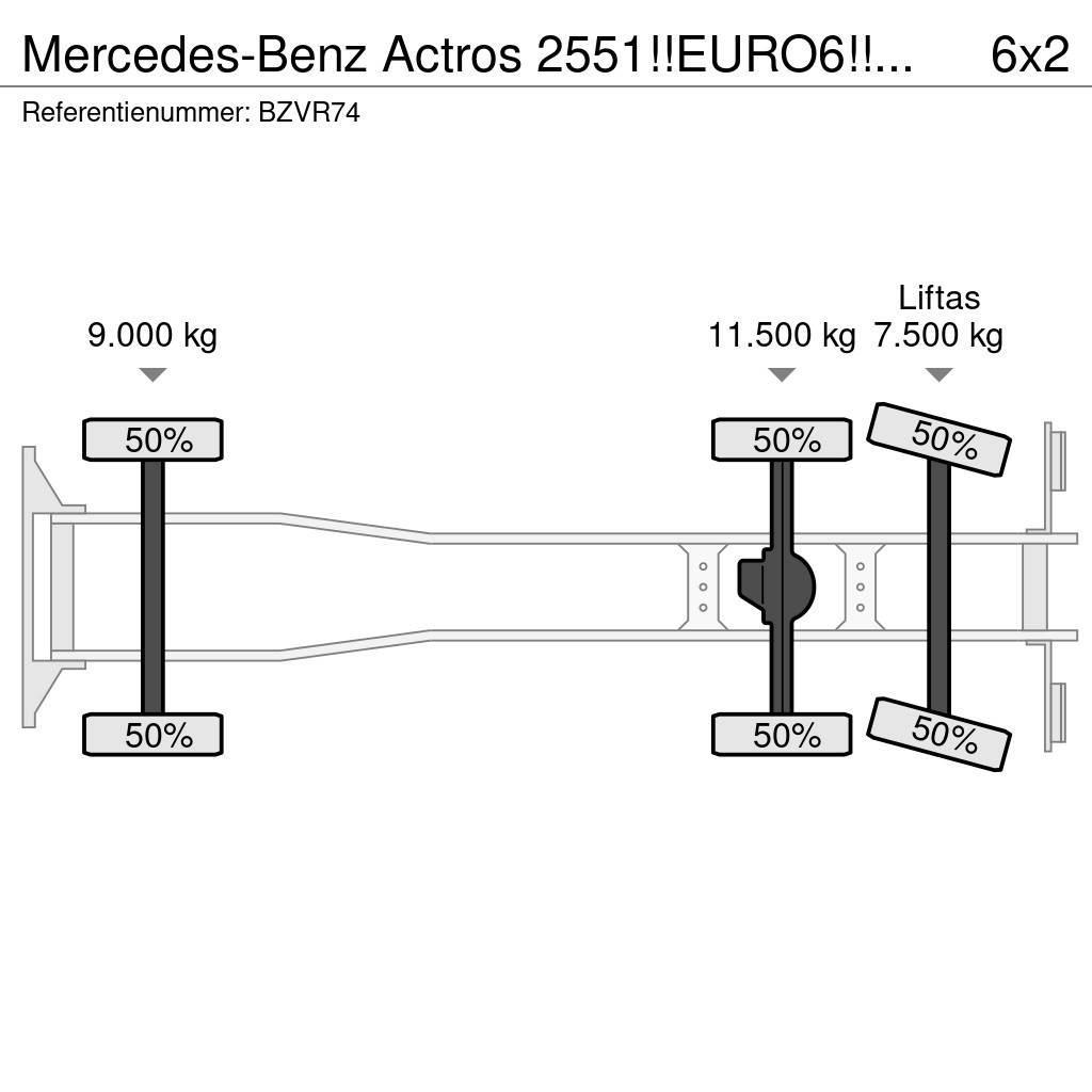 Mercedes-Benz Actros 2551!!EURO6!!HOOKLIFT/CONTAINER/FULL OPTION Rol kiper kamioni s kukama za dizanje
