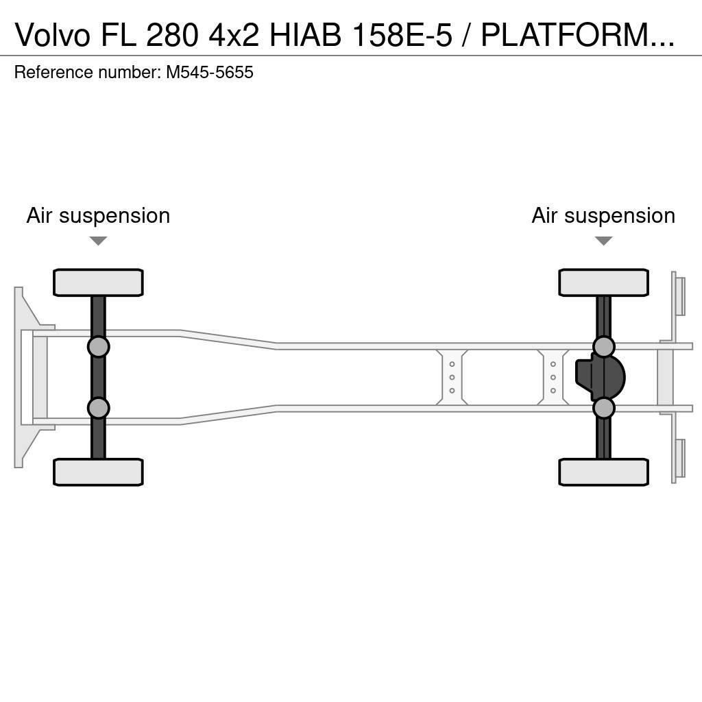 Volvo FL 280 4x2 HIAB 158E-5 / PLATFORM L=6027 mm Kamioni sa kranom