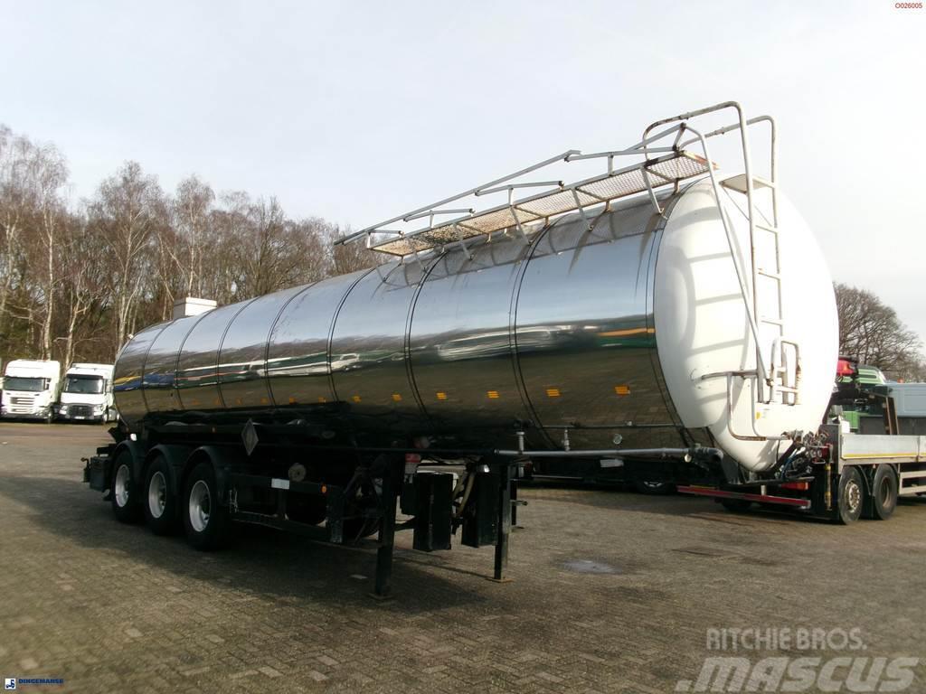 Metalovouga Bitumen / heavy oil tank inox 29 m3 / 1 comp Tanker poluprikolice